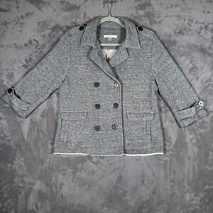CAbi Gray Heathered Double Breasted Jacket Blazer Womens Medium